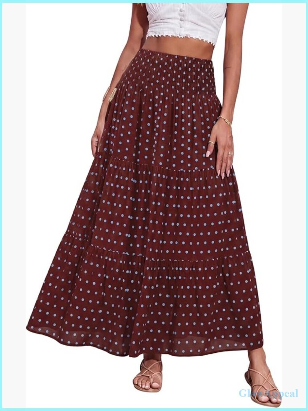 Floral Maxi Skirt High Waist A-Line Boho Beach Summer Vacation Outfit